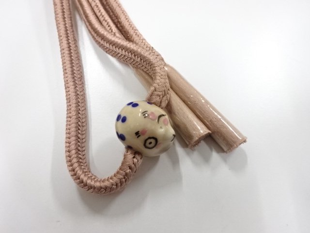 未使用品　陶器帯留め・正絹手組帯締めセット